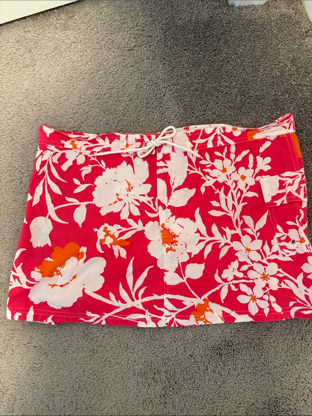 J. Crew Hot Pink Floral Drawstring Mini Skirt